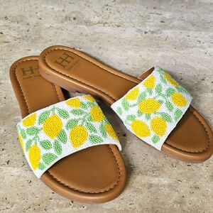 🍋 *NWT* Haute Hippie Lemon Beaded Sandal Women's Size 9 🍋